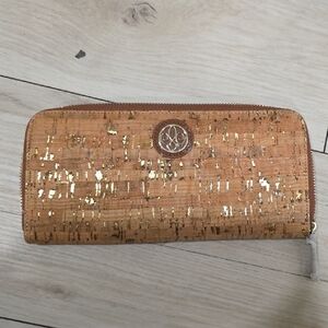 Gold and Tan Women's Wallet